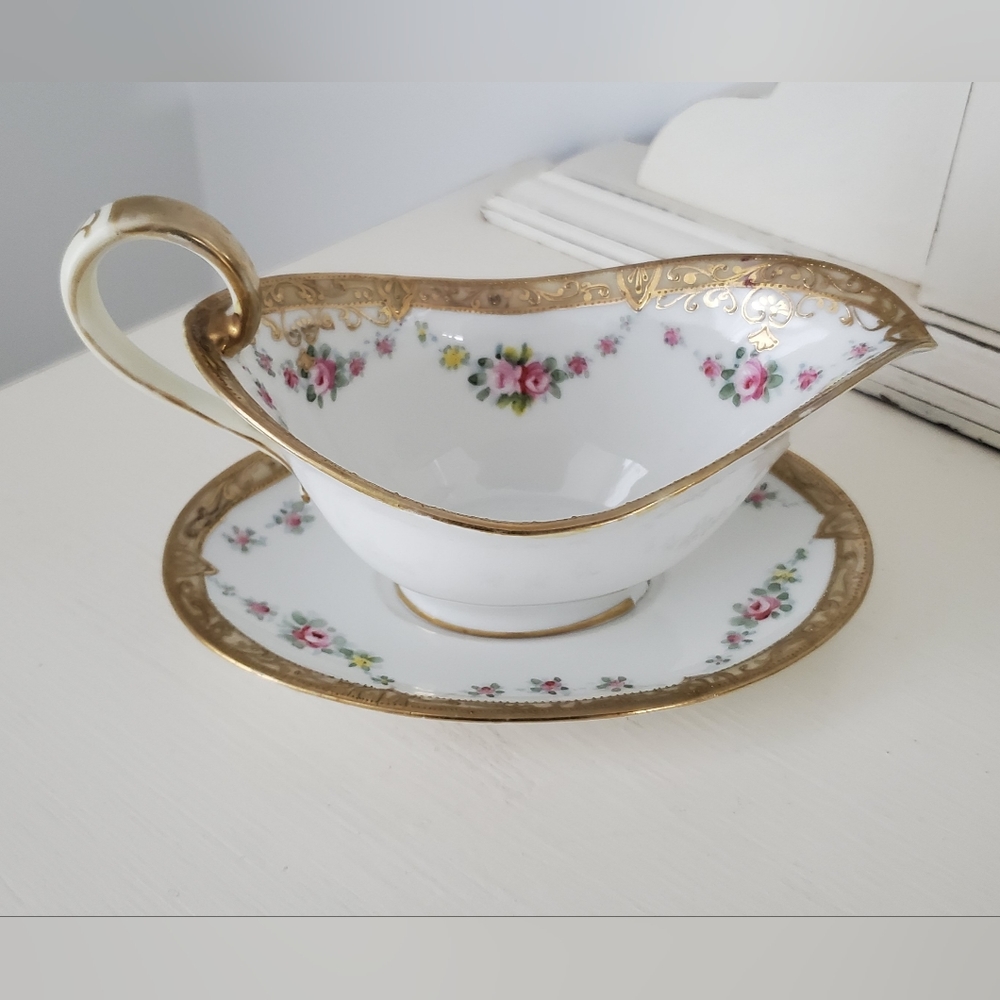 Antique Nippon Gravy Boat with Underplate